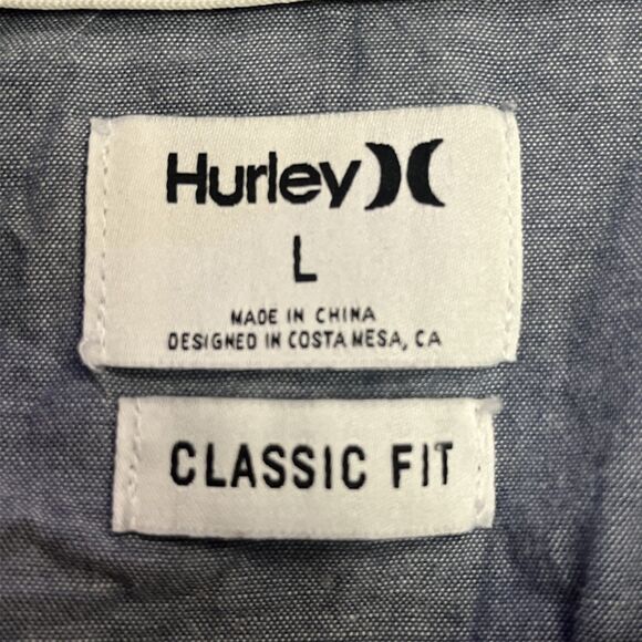 Hurley Men’s Casual Button Up Shirt Long Sleeve Plaid Classic Fit Neutral Size L - Picture 5 of 6